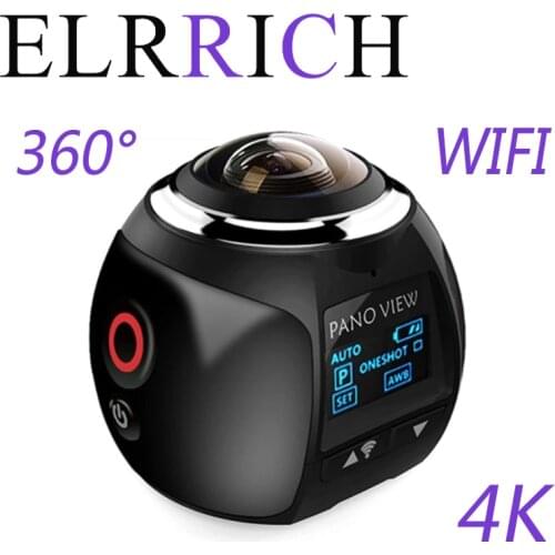 ELRRICH 4K 360 Action Camera Wifi Mini 2448*2448 Ultra HD Mini Panorama Camera 360 Degree Sport Driving VR Camera HDV