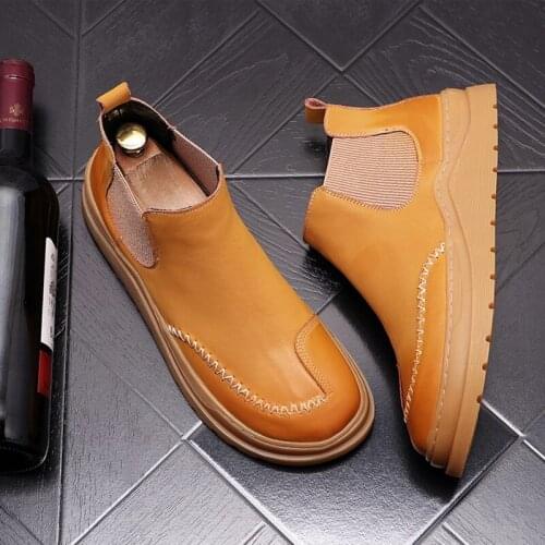 ERRFC Hot Selliing Fashion Mens Black Chelsea Boots High Top Winter Luxury Short Plush Warm Trending Platform Leisure Shoes