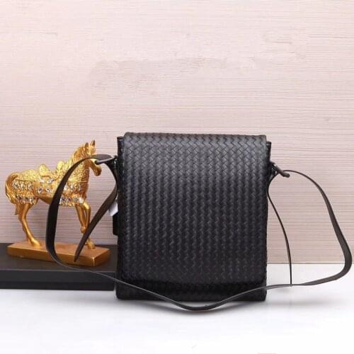 Kaisiludi leather hand-woven bag single-shoulder bag overturning cowhide oblique cross bag travel pack trend
