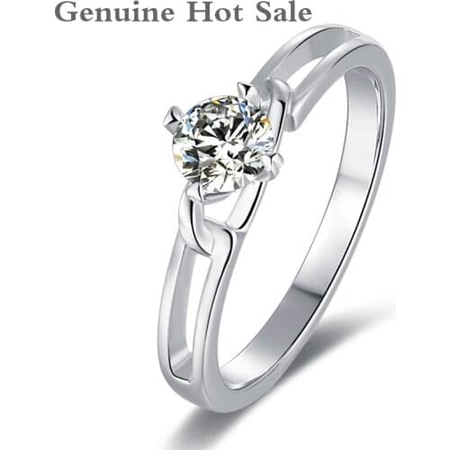 0.5ct D Color VVS1 Brilliant Cut Diamond Test Passed Moissanite Ring 925 Silver Love Token Woman Girlfriend Engagement Rings