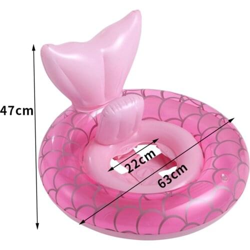 Beautiful PVC Kids Swimming Loop Inflatable Mermaid Seat Leak-proof Lightweight Swimming Training Water Play Kids Toy