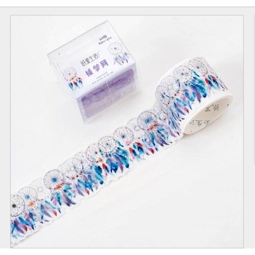 64Pcs/Roll Vintage dreamcatcher feathers washi tape DIY planner diary scrapbooking masking tape escolar