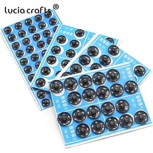 Lucia crafts Black/Silver 10mm/12mm/14mm/16mm Metal Iron Snap Fasteners Press Button Stud sewing Garment Accessories G0607