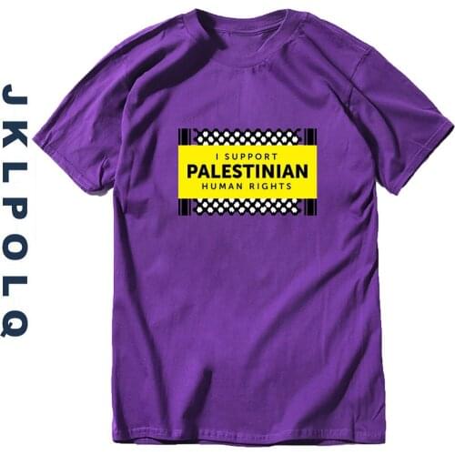 JKLPOLQ Men T-Shirt Unisex I Support Palestinian Human Rights Printing Oversize Eu Size XS-3XL Casual Tees