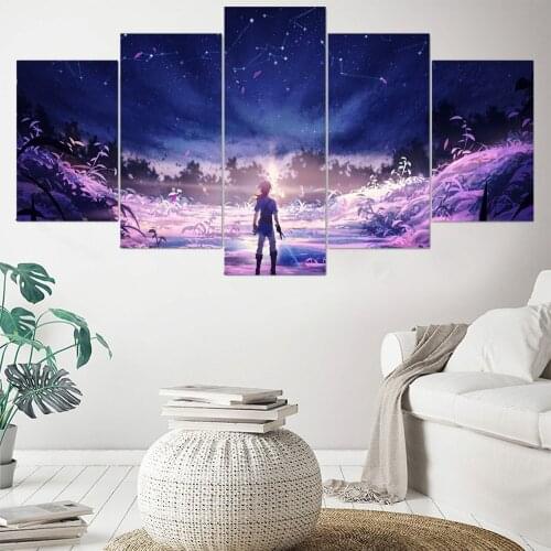 5 Pieces Wall Art Canvas Painting Animation Poster Modern Living Room Bedroom Home Decoration Pictures Modular Framework