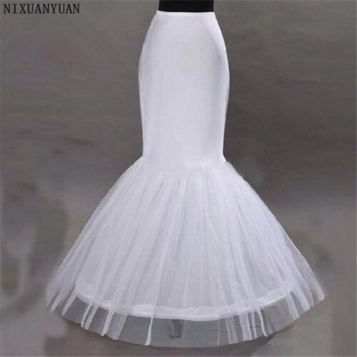 NIXUANYUAN 2021 Wholesale Mermaid Petticoat 1 Hoop Bone Elastic Wedding Dress Crinoline 2021 Bridal Petticoat Cheap