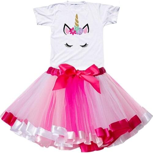 Unicorn Baby Princess Dress Summer Infant Baby Girls Fancy Ball Gown Kids Evening Dresses for Girls Party Clothing Size 2-7T