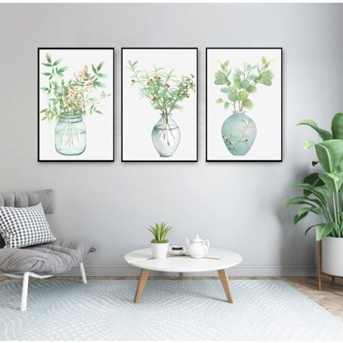 Inkjet print poster picture simple green plants restaurant decoration painting living room bedroom corridor wholesale