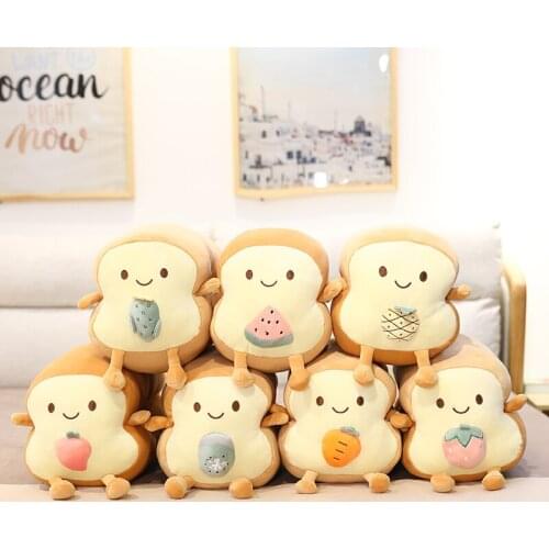 Dropshipping 40/80cm Combined Animal Long Bread Plush Toy Fully Stuffed Food Toast Pillow Sleeping Bolster Creative Gift Kids