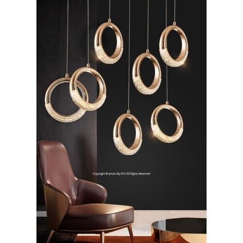 Light luxury bed head bedroom small pendant Light Earrings Chandelier Bar Coffee Shop Chandelier Lamp Frosted Glass