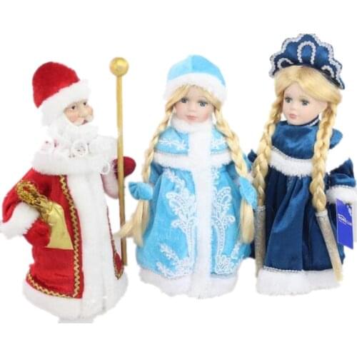 12 Inch Christmas Doll New Snow Princess Porcelain Dolls 30cm Snowmaid Snowgirl Russia Winter Decoration Kids Birthday Gifts