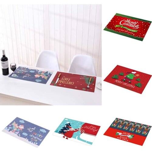 Christmas Table Mat Christmas Tree Kitchen Decoration Placemat Santa Claus Table Napkin For Wedding Dining Accessories Table Mat