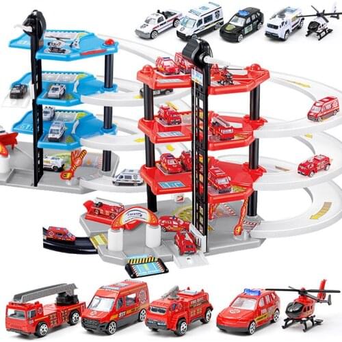 DIY Assembly Railway Racing Tracks 3 Layers Car Parking Lot Racing Car Toys Diy Slot Model Toys For Children Boys Gifts CT0255