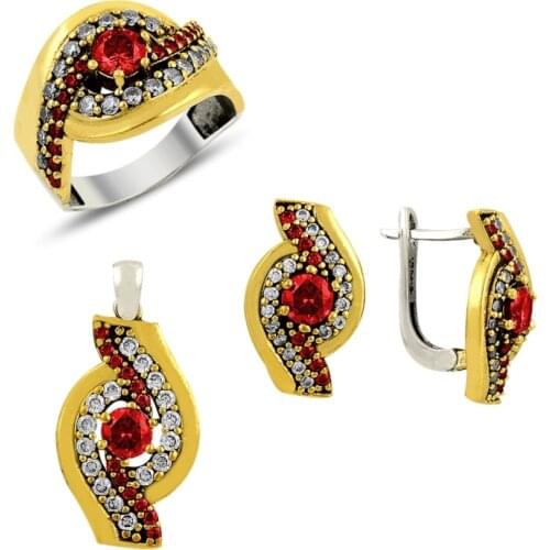 Silver 925 Sterling Authentic Zircon Cubic Zirconia Set