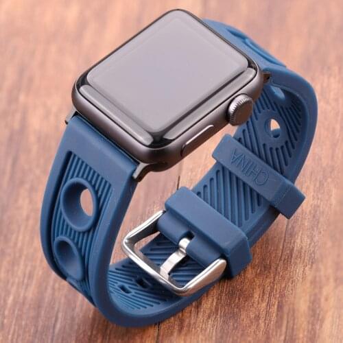 Silicone Watchbands For For Apple Watch Band 40mm 44mm Iwatch Strap 38mm 42mm Rubber Correa 5 4 3 2 1 Watch Accessorie
