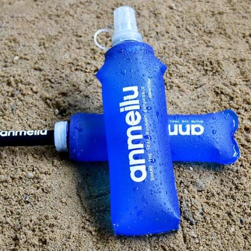250ml/500ml Folding Water Bottles Running Sport Bicycle TPU Soft Lightweight Flask Water Bag BPA-Free Collapsible Flask