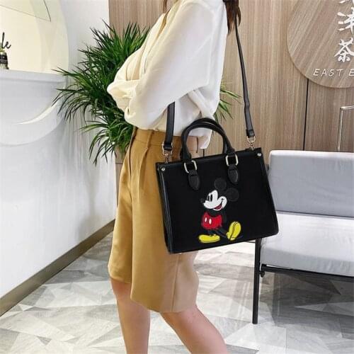 Disney Minnie handbag women Canvas bag female 2021 fashion cute cartoon bag Mickey shoulder portable shopping bag
