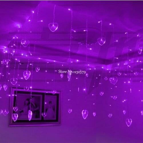 4M 100SMD LED String Strip Wedding Christmas Lights 18 Hearts Curtain Party Decoration Lamps