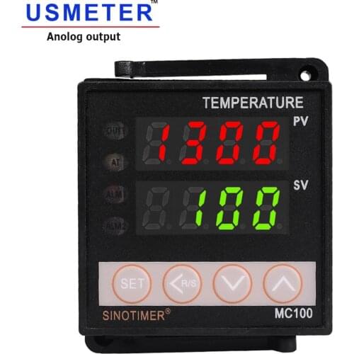 MC100 K PT100 Input Analog Output Thermostat for Underfloor Heating Temperature Controller 220V PID regulator Dual Display