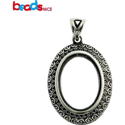 Beadsnice Vintage necklace pendant hollow pendants base wholesale fashionable Thai silver DIY jewelry settings wholesale ID32302