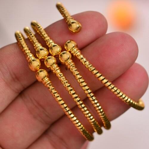 Wando Gold Color Thread Bangle for Women Girl Kids Africa Arab Ethiopian Wedding party Bracelet Jewelry Circlet