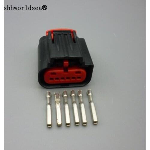 Worldgolden 5/30/100sets kit 6pin 6way 1.2mm auto waterproof connectors housing 1438153-5