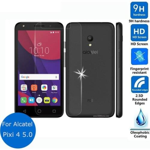 Tempered Glass For Alcatel One Touch Pixi4 Pixi 4 5.0" 5010D Screen Protector Front Explosion-Proof Film For Alcatel Pixi 4 5.0