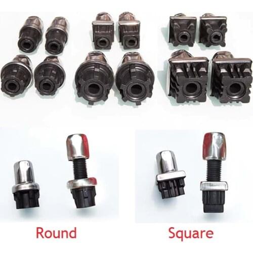 4Pcs/Lot Stainless Steel Plastic Table Desk Chair Furniture Square Round Tube Pipe Leg Leveler Leveling Feet Insert End Pad