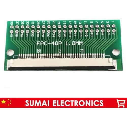 40 pin 1.0mm pitch FPC/FFC PCB connector socket adapter board,40P flat flex cable one-sided socket