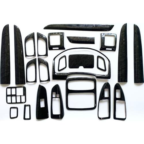 Car Styling 2003-2009 For Toyota Land Cruiser 120 Prado FJ120 Interior Black Wooden Color Moulding Trim Panel Decoration Cover