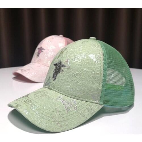 2021 Best-selling Baseball Cap Ladies Summer Thin Breathable Mesh Visor Green Outdoor Sports Street Fashion All-match Mens Caps