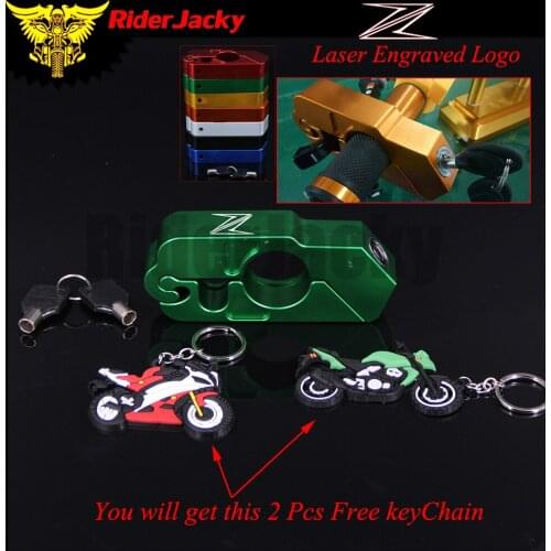 RiderJacky Motorcycle Handlebar Lock Anti-Theft Lock Safety Theft Protection Locks For kawasaki Z125 Z250 Z300 Z650 Z750 Z750R