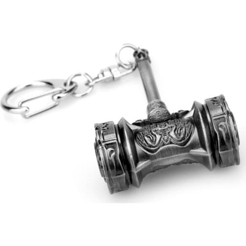 Game Douro COntinental 2 Weapon Keychain Tang Sanqi Tian Hammer Toys Key Rings Llaveros Men Accessories Keys