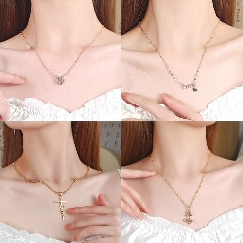 Zircon Letter Necklace For Women Men Hip Hop Initial Alphabet Charm Chain Choker Pendant Necklace Jewelry Gift Different Style