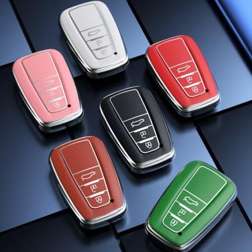 Soft TPU Car Key Case Cover For Toyota Camry CHR Corolla RAV4 Avalon Land Cruiser Prado Prius