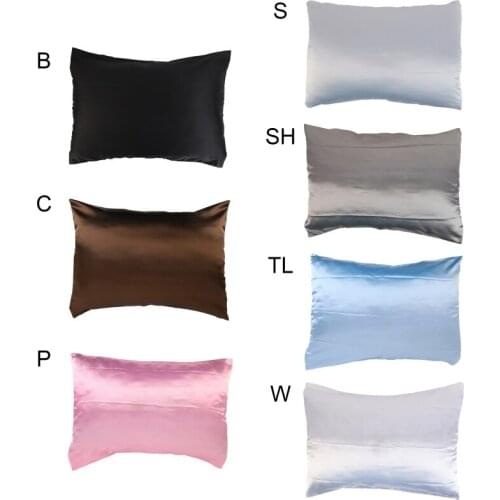 Pure Emulation Satin Silk Pillowcase Square Pillow Single Cover Chair Seat Soft Mulberry Plain Pillow Case