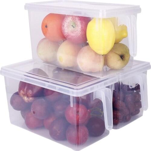 Sealed Refrigerator Storage Boxes Crisper with Lid For Food Container Kitchen Transparent PP Storage Box