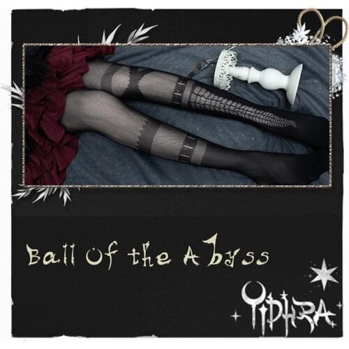 Ball of the Abyss ~ Gothic Summer Tights Black Mesh Pantyhose by Yidhra