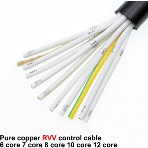 Pure copper RVV control cable 10 core signal sheathed wire, RVV 10*0.5 mm2 (100 meters per roll)