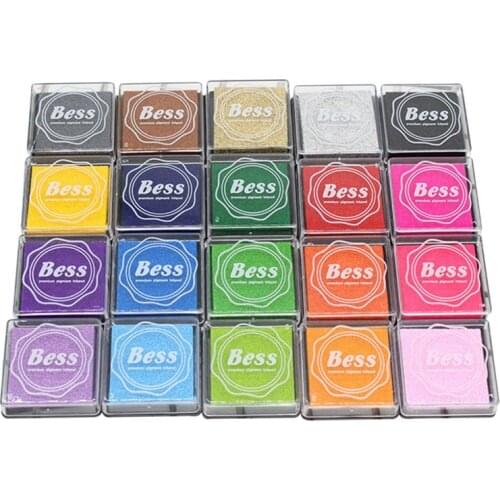 Finger Painting Color Inkpad Rubber Cute Children Teacher Stamp 20 Color Set DIY Tools