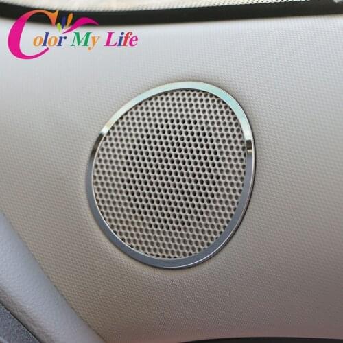 Color My Life Stainless Steel Speaker Circle Chrome Sequin Trim Cover Sticker for Chevrolet Chevy Malibu 2012 - 2015 Accessories