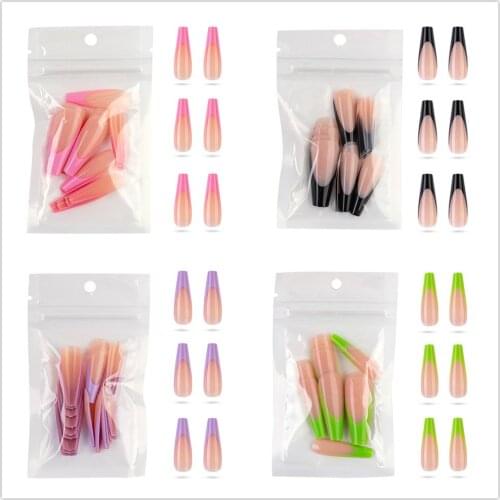French Ballet False Nails, 20 Pieces, UV, Detachable, Solid Color, Manicure Extension, Press on False Nails, Decoration