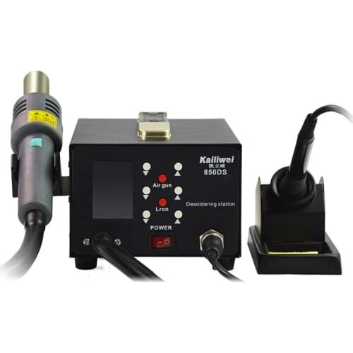 Kailiwei 850DS 2 In 1 Hot Air Gun Iron Soldering Station Digital BGA Rework Solder Station