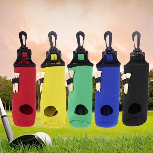 Portable Small Golf Ball Bag Mini Waist Pack Bag 3 Ball + 3 Tee Neoprene Golf Ball Pouch with Swivel Waist Belt Clip