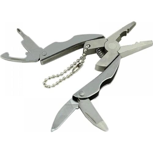 Portable Multi Function Folding Pocket Tools Plier Keychain Keyring Cute Screwdriver Steel File Knife Outdoor Tools