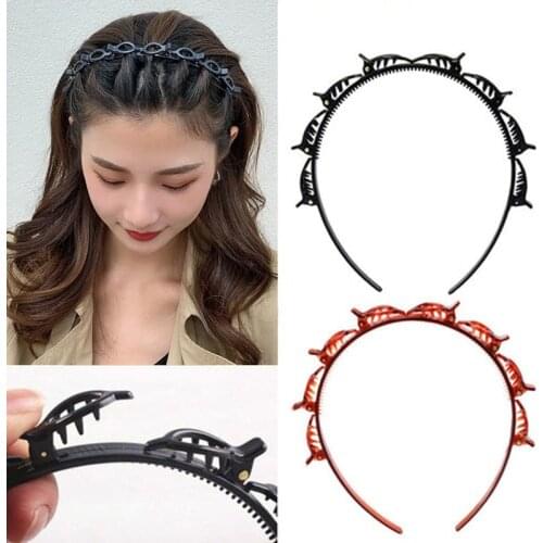 No-Slip Unisex Hair Braider Men Women Sports Headband Double Bangs Hair Clip Hair Accessories Wave Air Weave Head Styling Tool