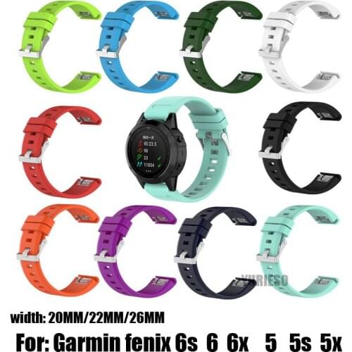 100pcs 26 22 20mm Watchband for Garmin Fenix 6X 6 S 5X 5 5S Plus 3 3 HR Watch Quick Release Silicone Easy fit Wrist Band Strap