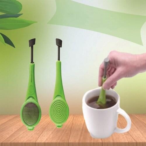 1Pcs Silicone tea strainer built-in plunger stirring healthy aroma reusable tea bag tea filter Accessories kitchen gadgets