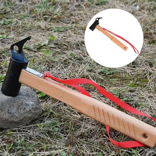 Heavy-duty Tent Hammer Tent Pegs Stake Ground Nail Pin Puller Hiking Mountain Climbing Stake Remover Multifunction Survival Tool