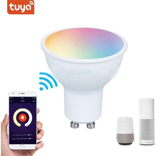 WiFi Smart Light Bulb Cooling and Warming Lamp Cup E27 Dimming Color Spiral Port Wireless Smart Bulb Control LED Light Mini GU10